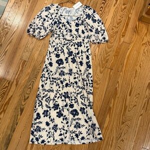 Lucky Brand Navy Floral Midi Dress